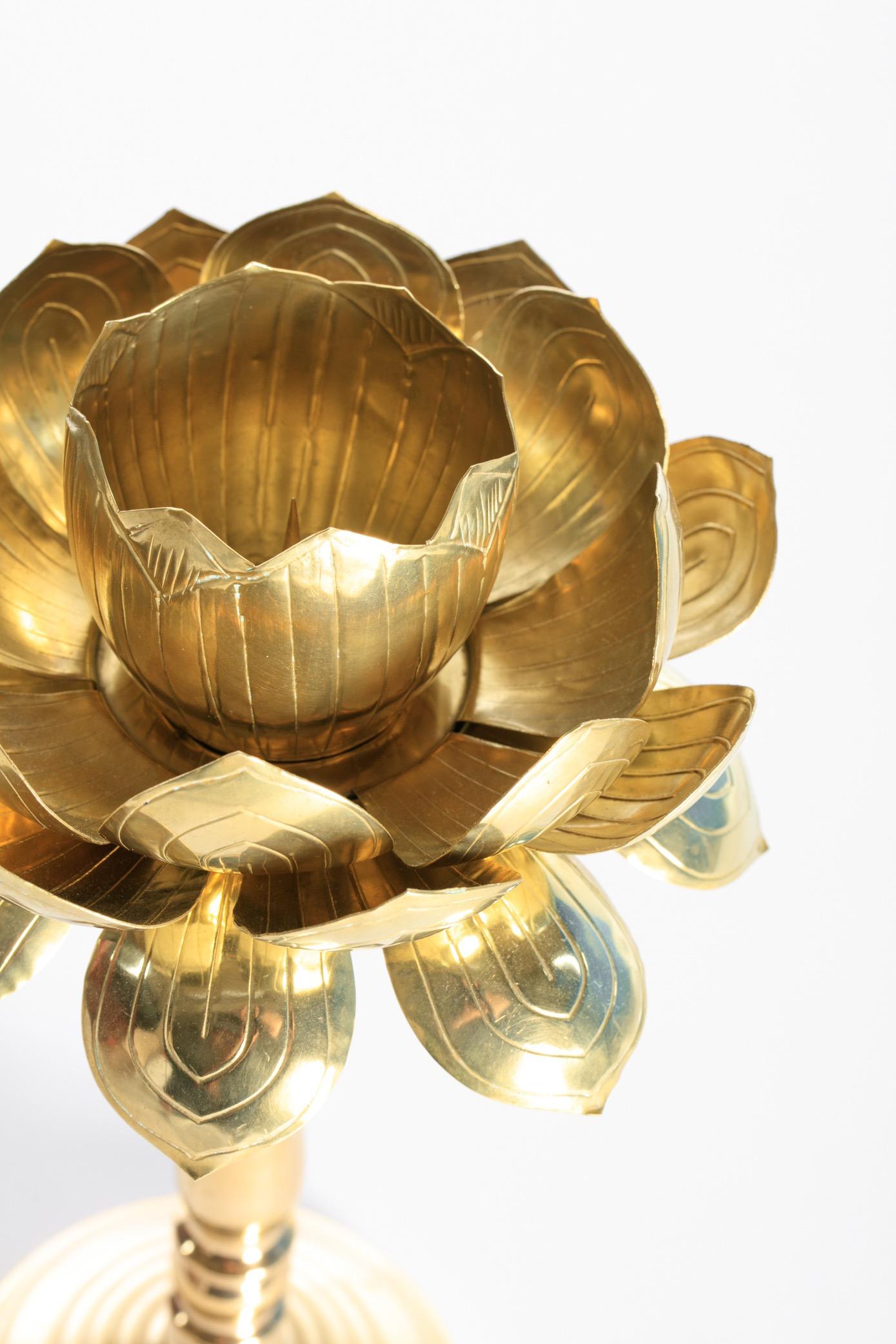 brass lotus candle holder