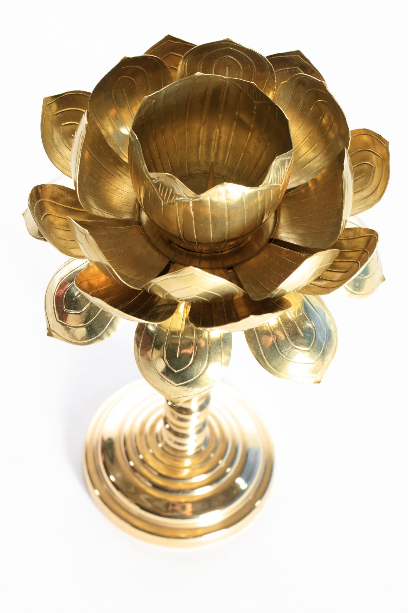 brass lotus flower candle holder