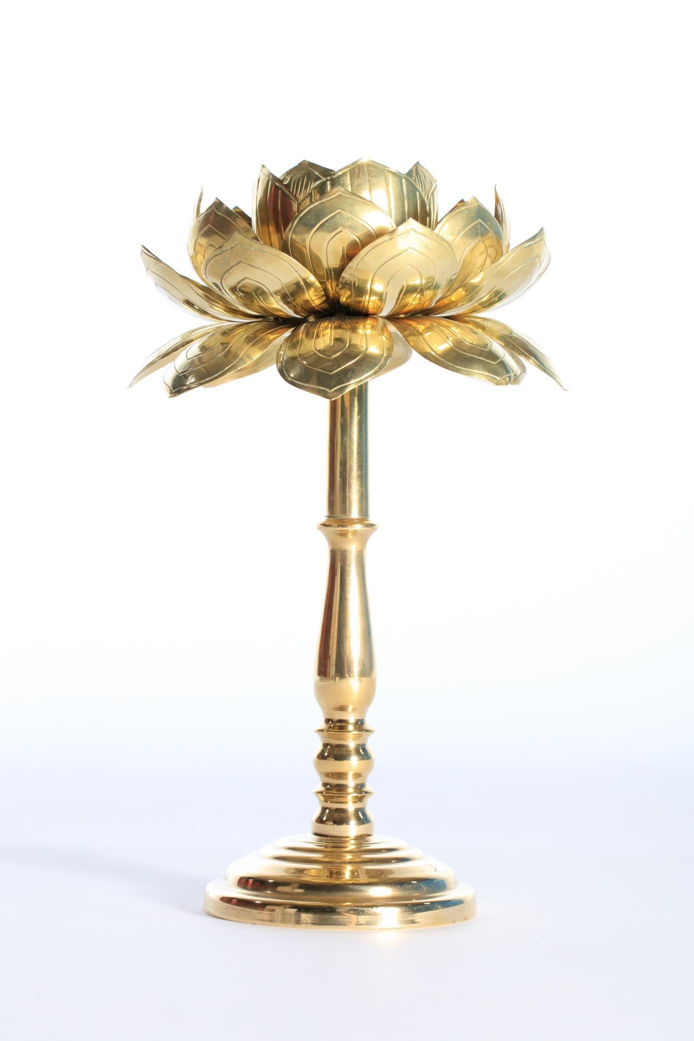 brass lotus candle stand