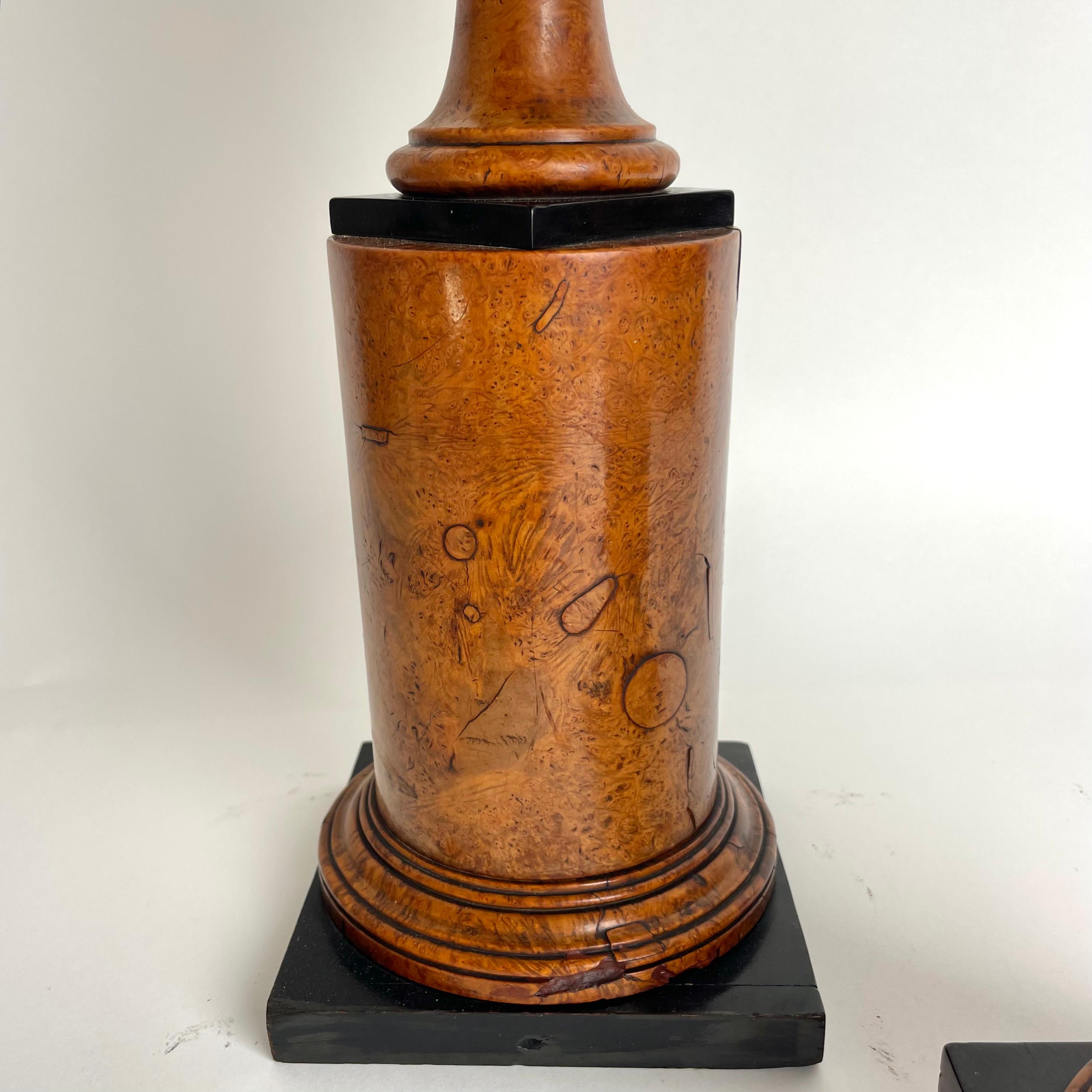 Rare pair of Tazzas in Maple root with blackened details in Empire from 1820s 6
