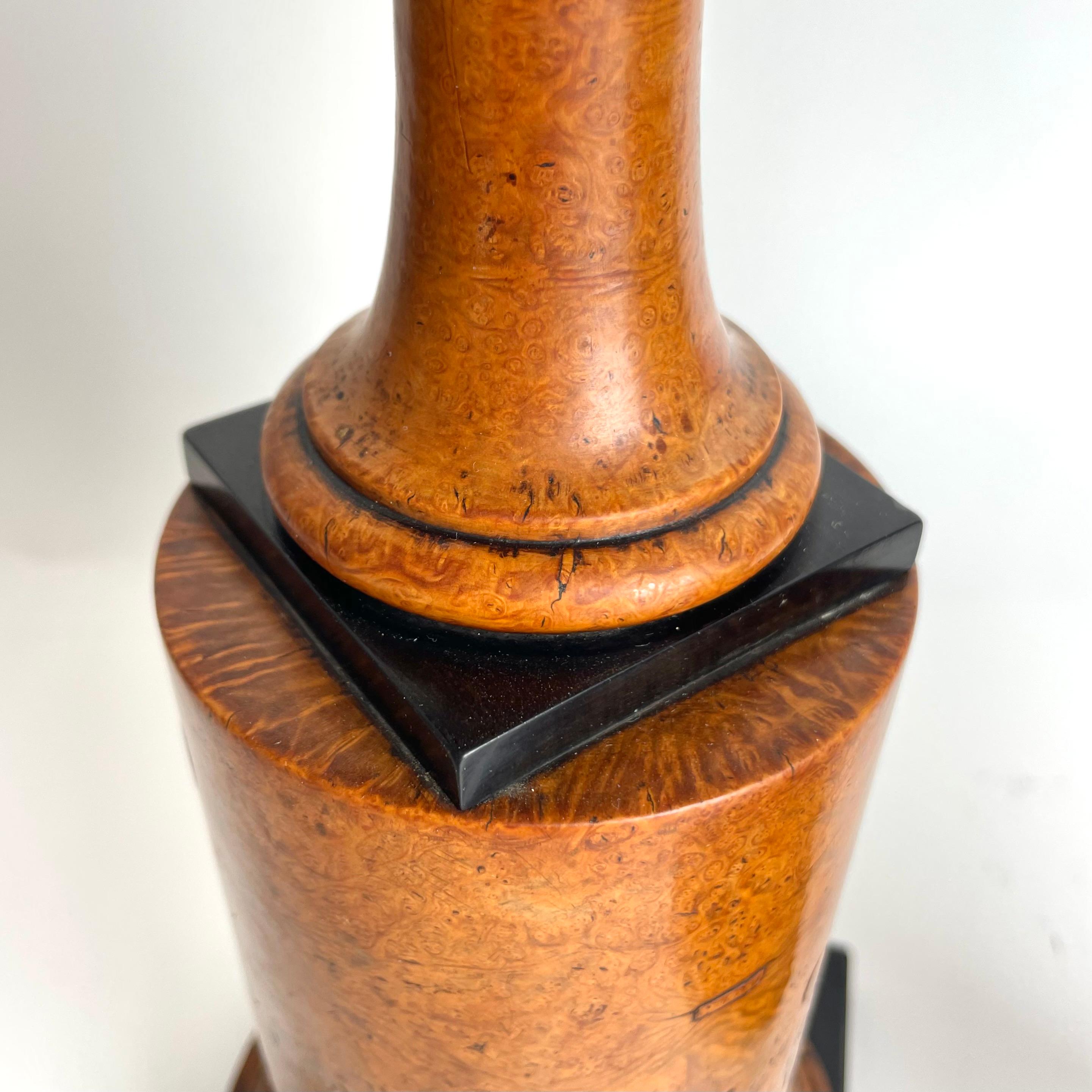 Rare pair of Tazzas in Maple root with blackened details in Empire from 1820s 11
