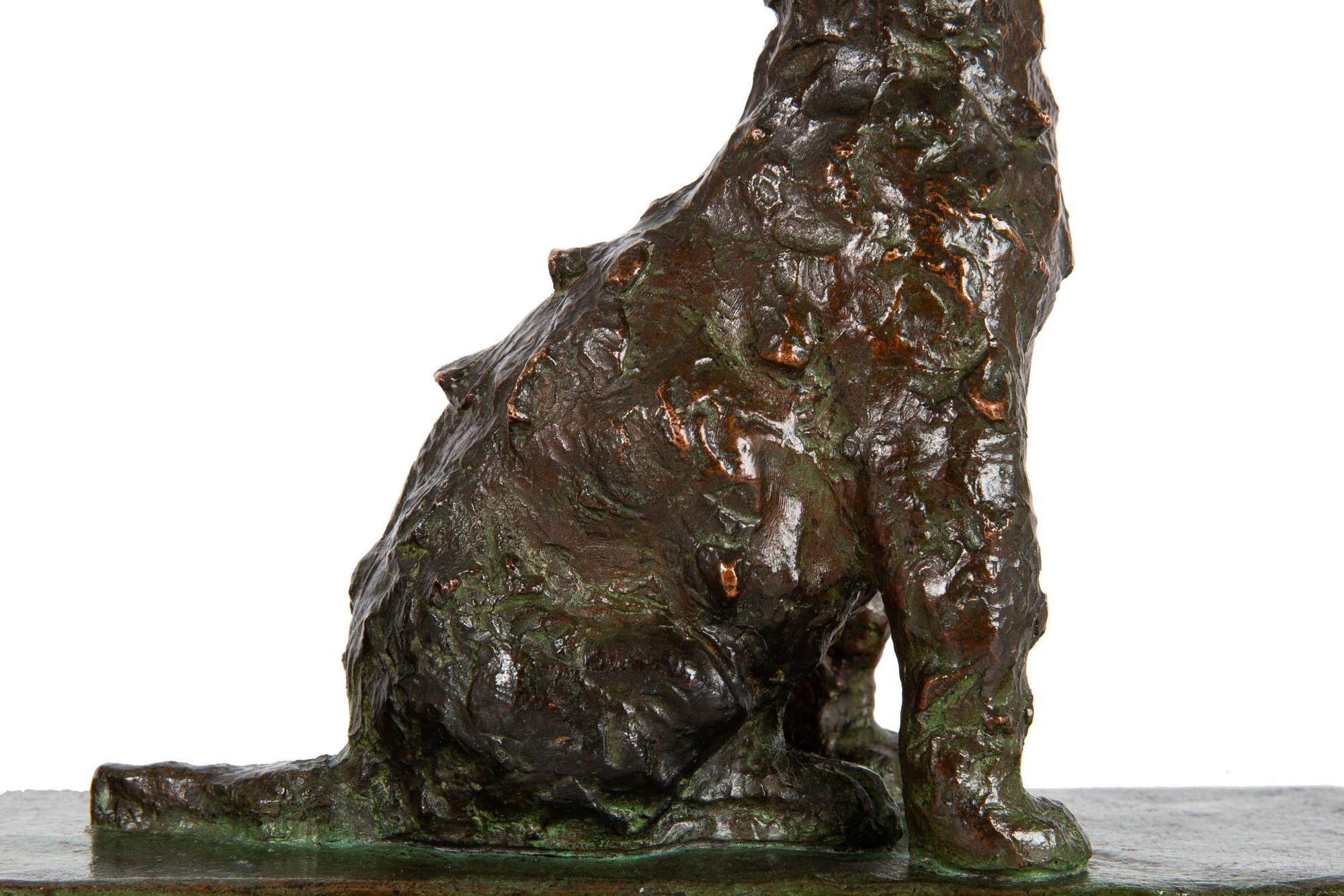 Rare paire de serre-livres Terriers en sculpture en bronze par Edith Baretto Parsons en vente 5