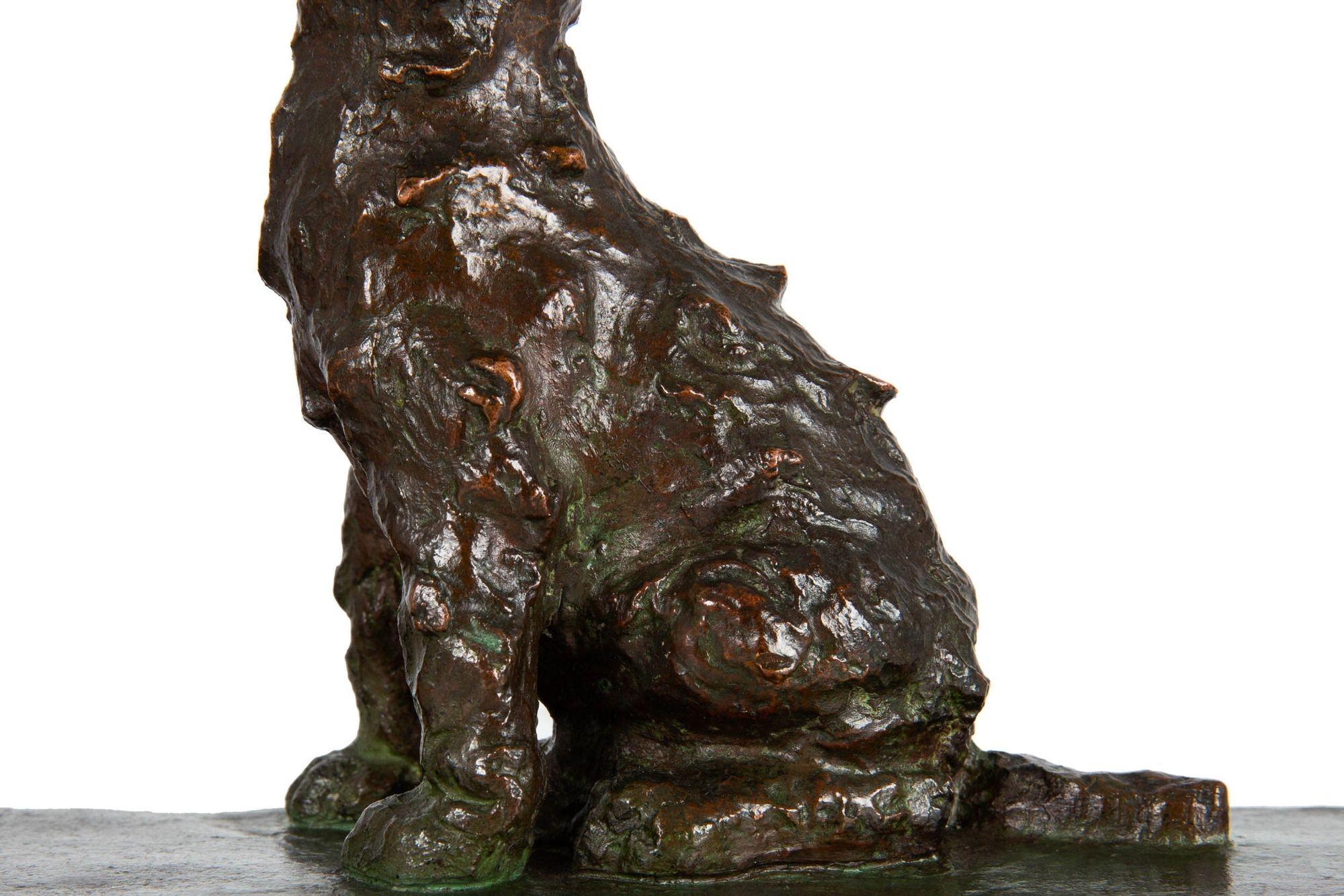 Rare paire de serre-livres Terriers en sculpture en bronze par Edith Baretto Parsons en vente 7