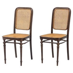 Seltenes Paar Thonet-Rattanstühle, hergestellt 1890, stabil und in gutem Zustand