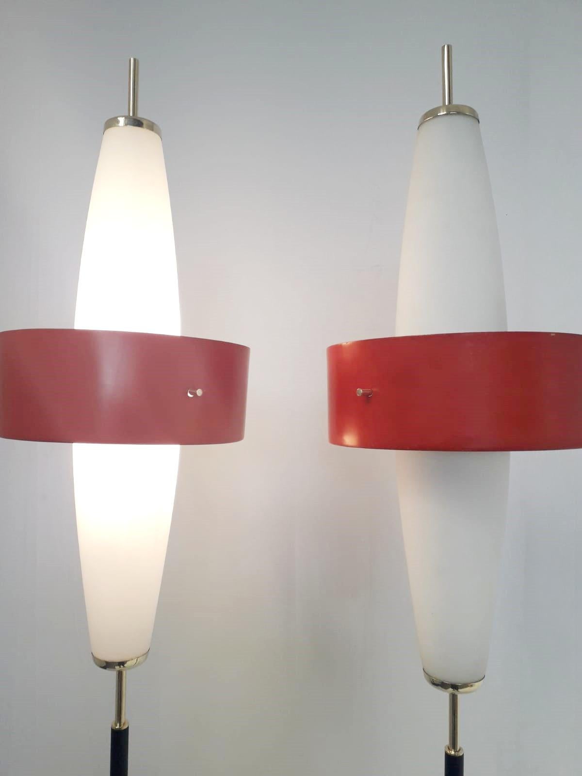 Mid-20th Century Rare Pair of Torchères by Stilnovo For Sale