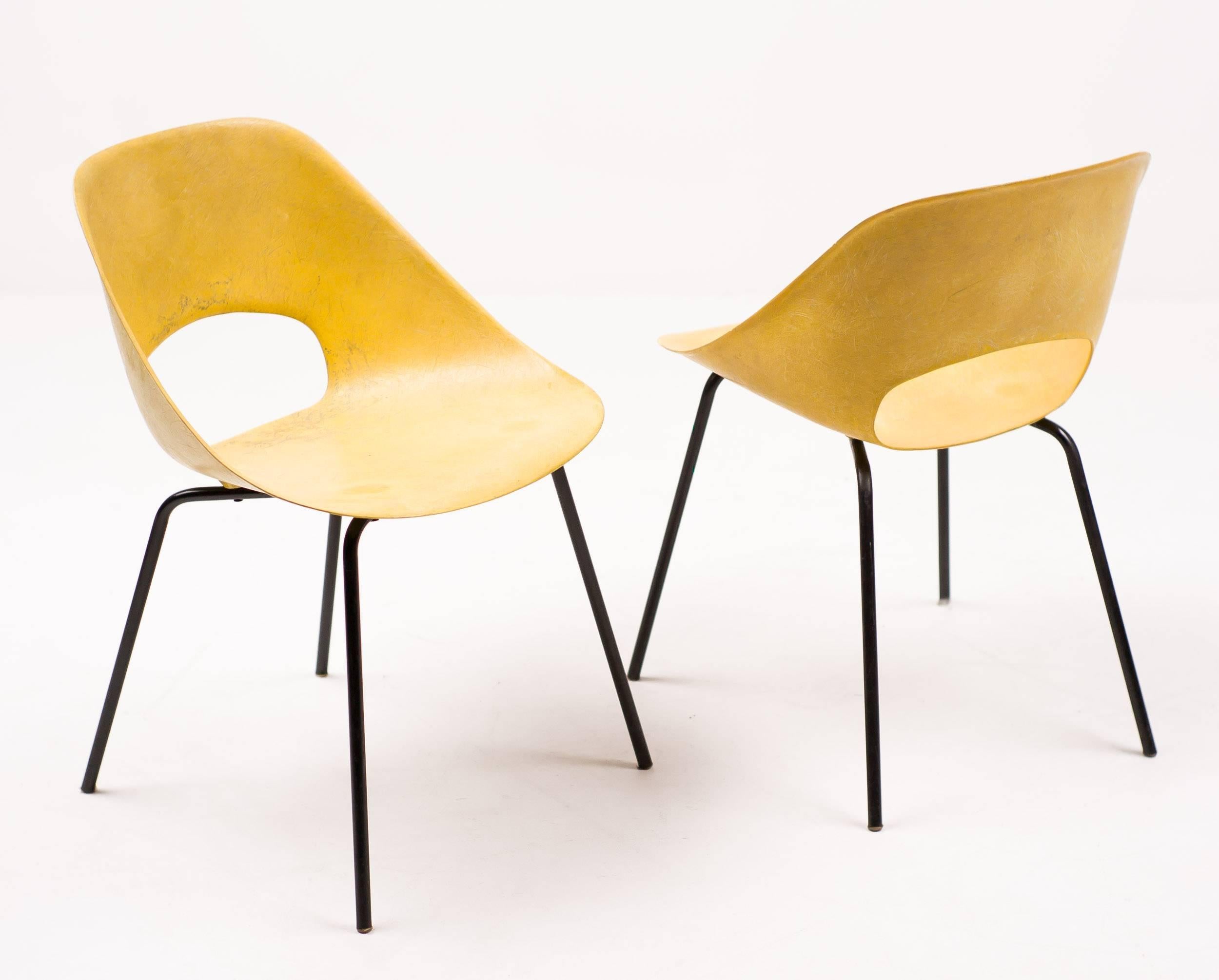 Mid-Century Modern Rare Tulip Chair in Fiberglass by Pierre Guariche for Steiner