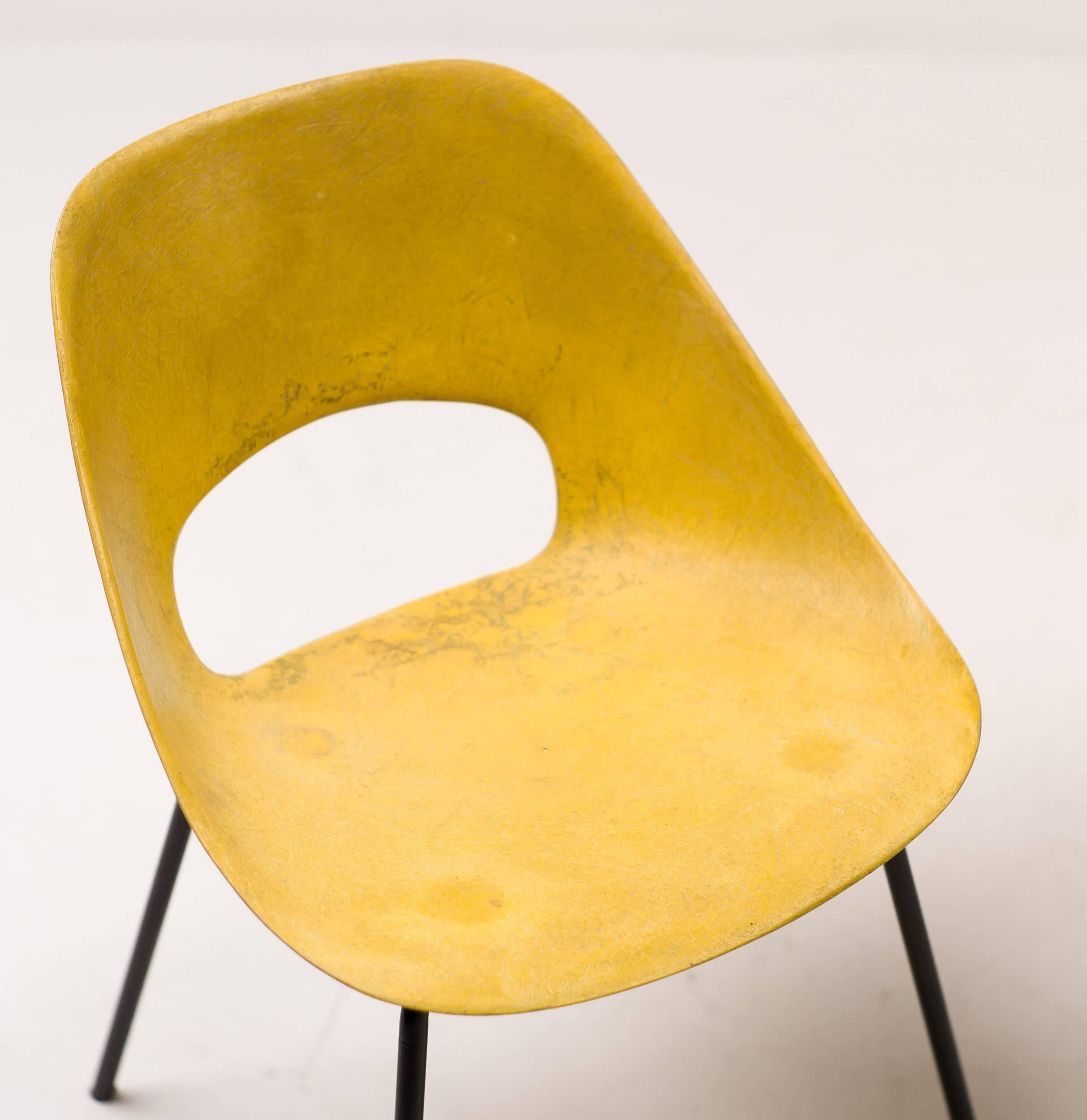 French Rare Tulip Chair in Fiberglass by Pierre Guariche for Steiner
