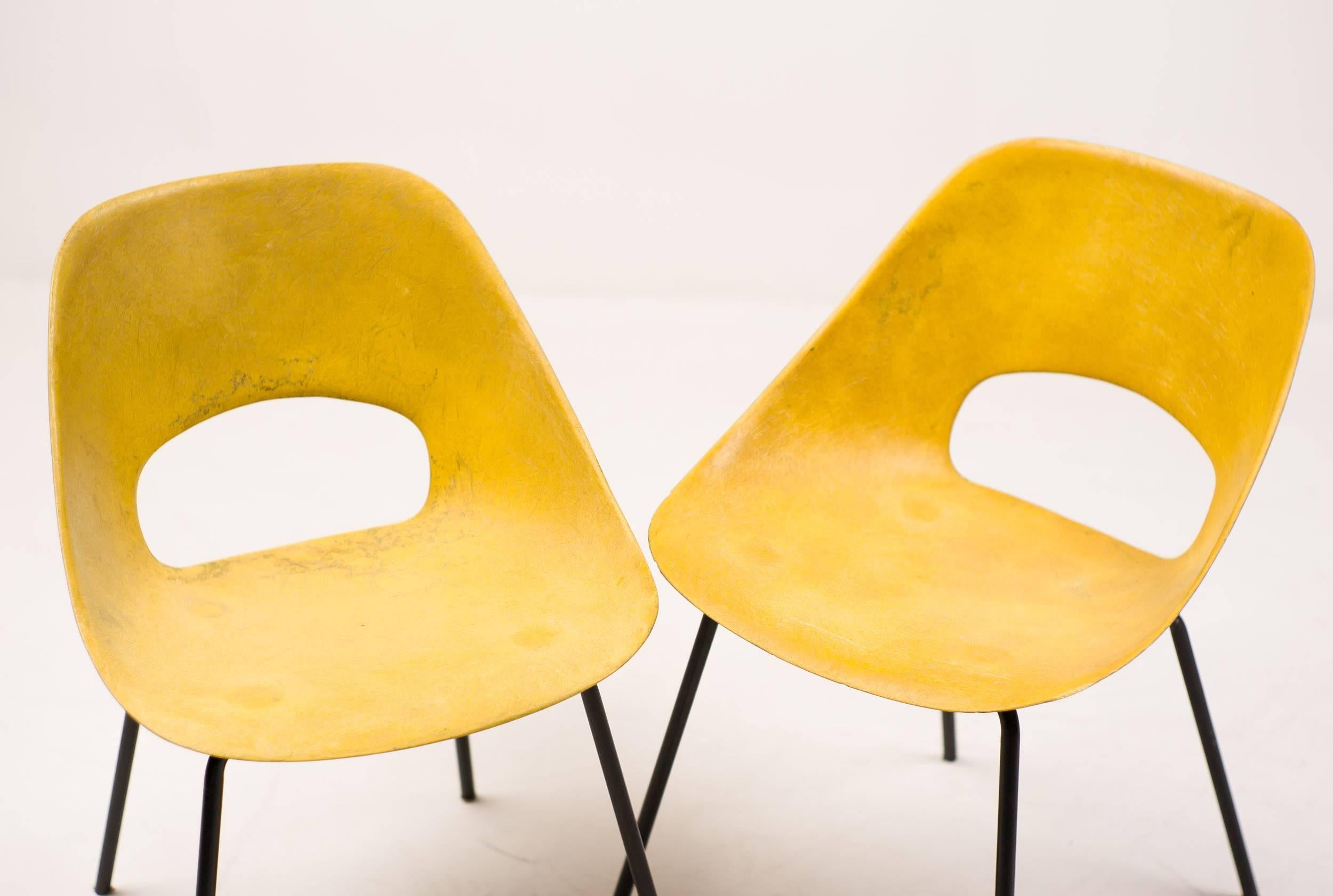 Rare Tulip Chair in Fiberglass by Pierre Guariche for Steiner In Good Condition In Dronten, NL