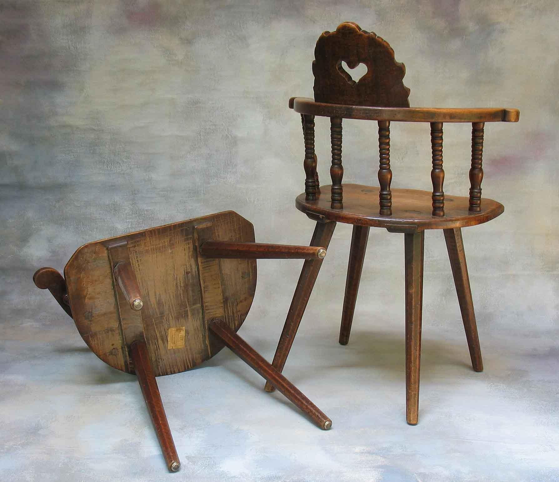 Hand-Crafted Rare Pair of Tyrolean Walnut Armchairs  18th Century For Sale
