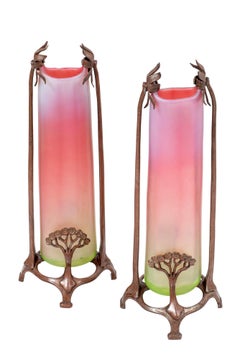 Rare Pair of Vases by Loetz in Metal Mount, circa 1903