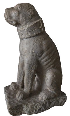 Rare Pair of Venetian Sitting Mastiffs Dogs