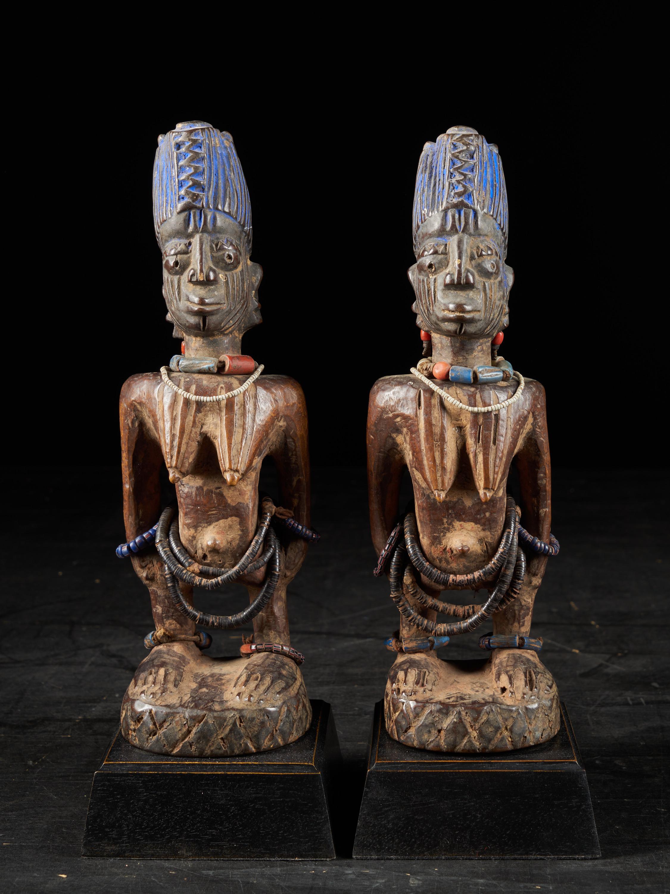 Hand-Carved Rare Pair of Very Old Yoruba Ibeji Figures