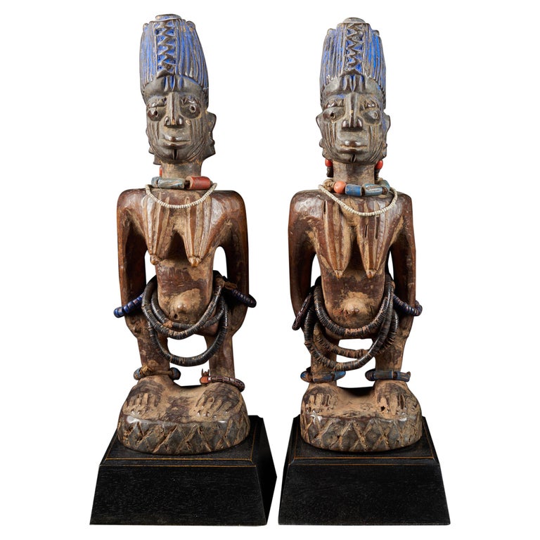 Rare Pair of Very Old Yoruba Ibeji Figures For Sale