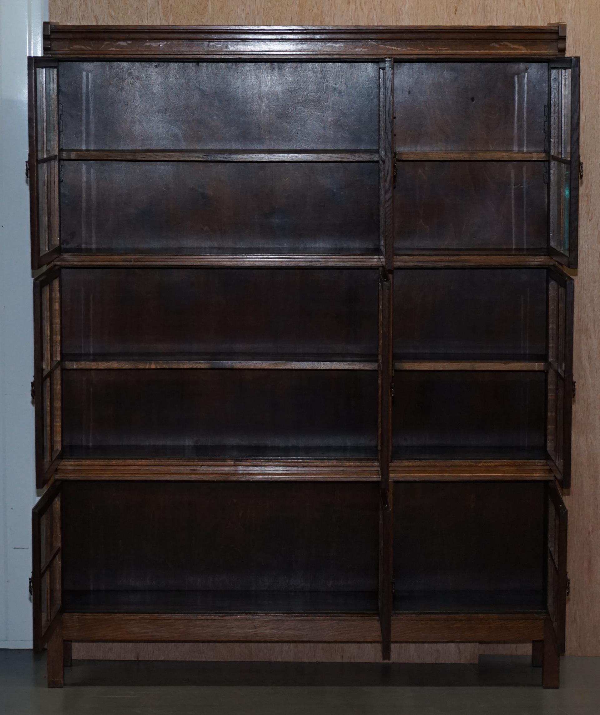Rare Pair of Victorian Minty Oxford Triple Bank Library Stacking Legal Bookcases 5