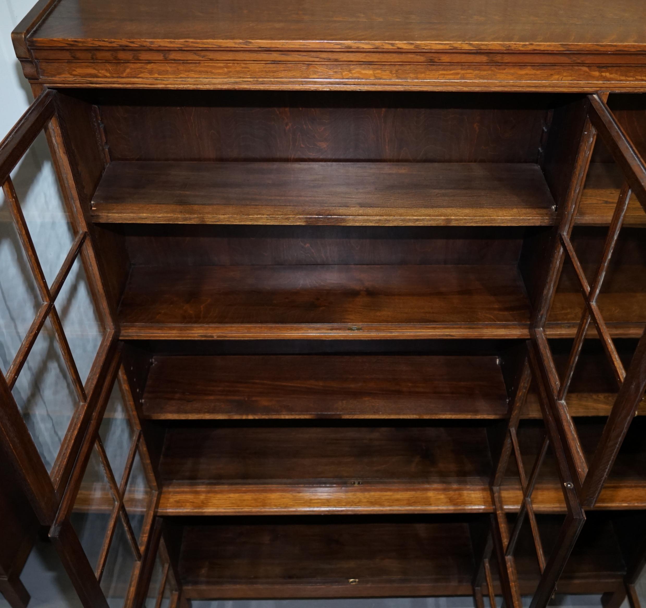 Rare Pair of Victorian Minty Oxford Triple Bank Library Stacking Legal Bookcases 7