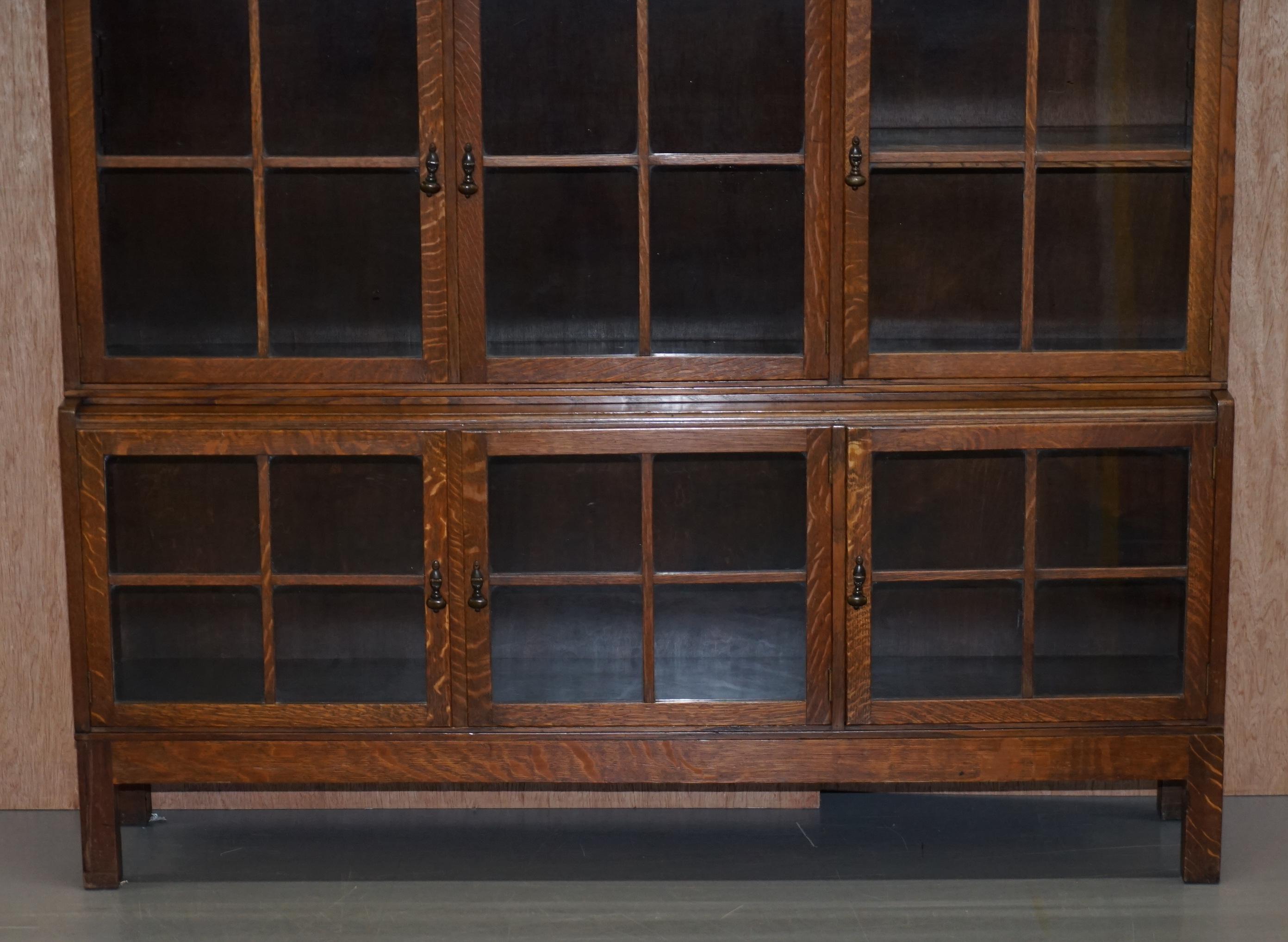 Rare Pair of Victorian Minty Oxford Triple Bank Library Stacking Legal Bookcases 13