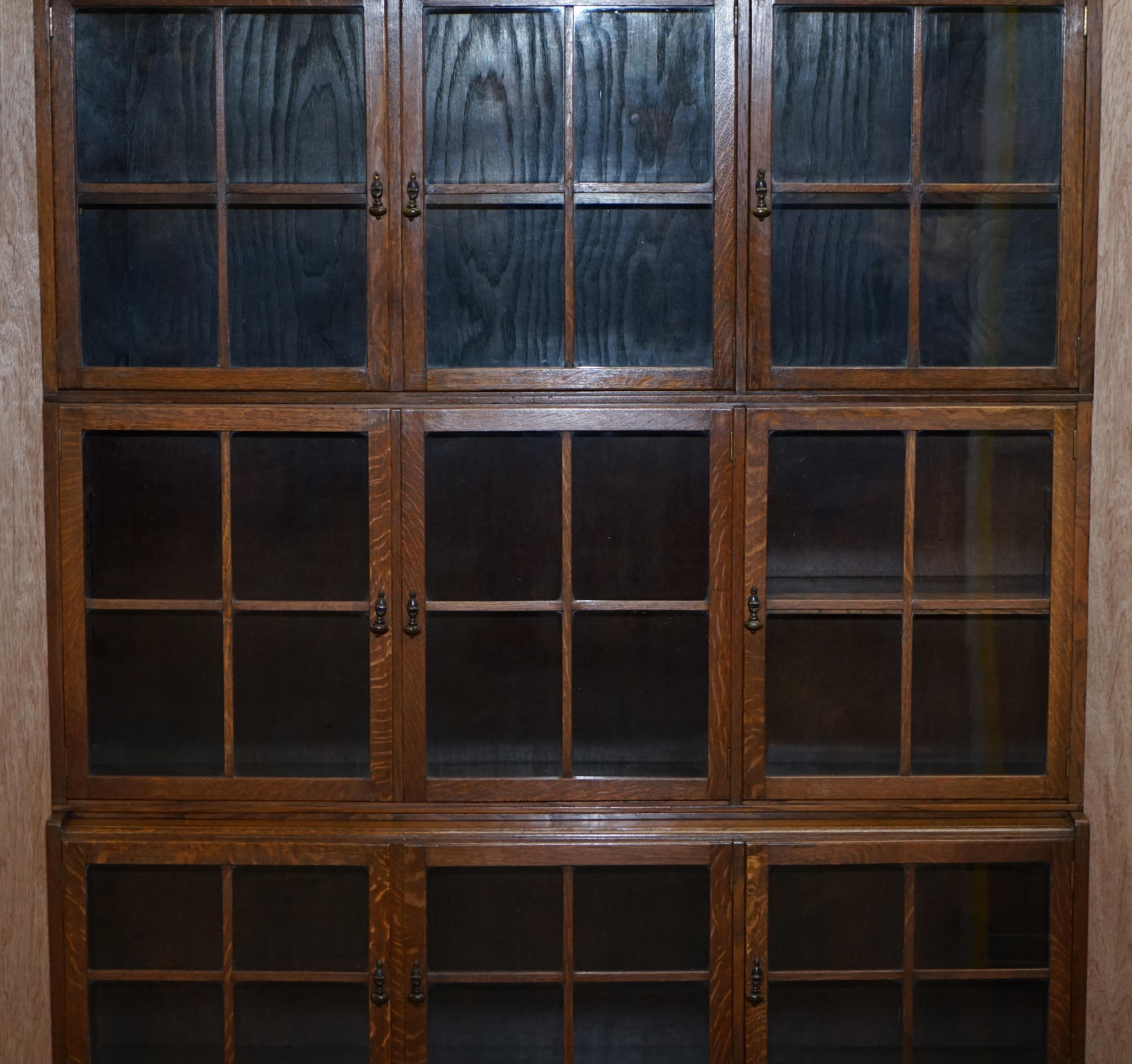 Rare Pair of Victorian Minty Oxford Triple Bank Library Stacking Legal Bookcases 14