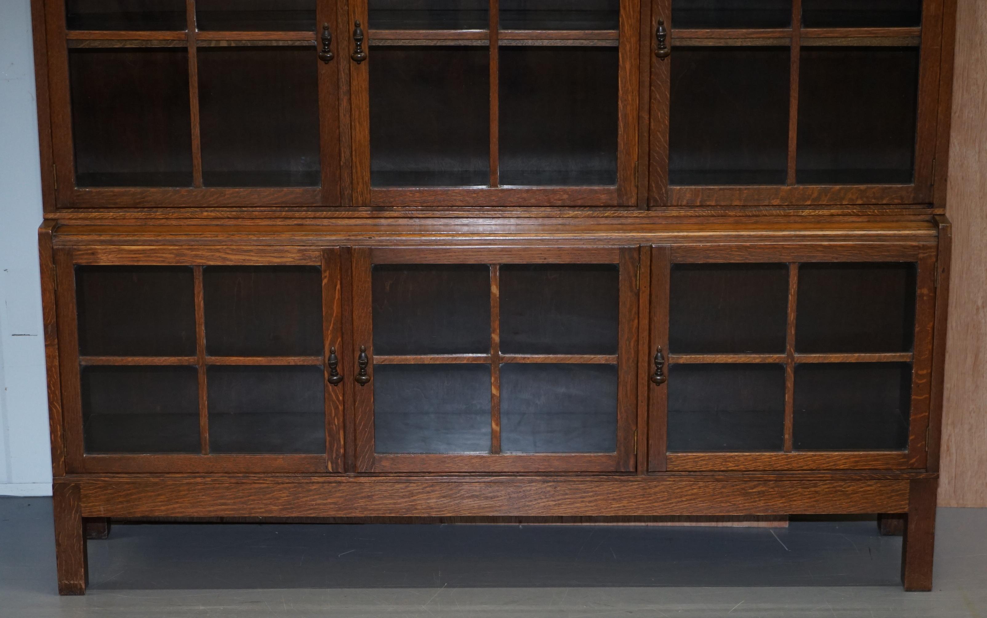 19th Century Rare Pair of Victorian Minty Oxford Triple Bank Library Stacking Legal Bookcases