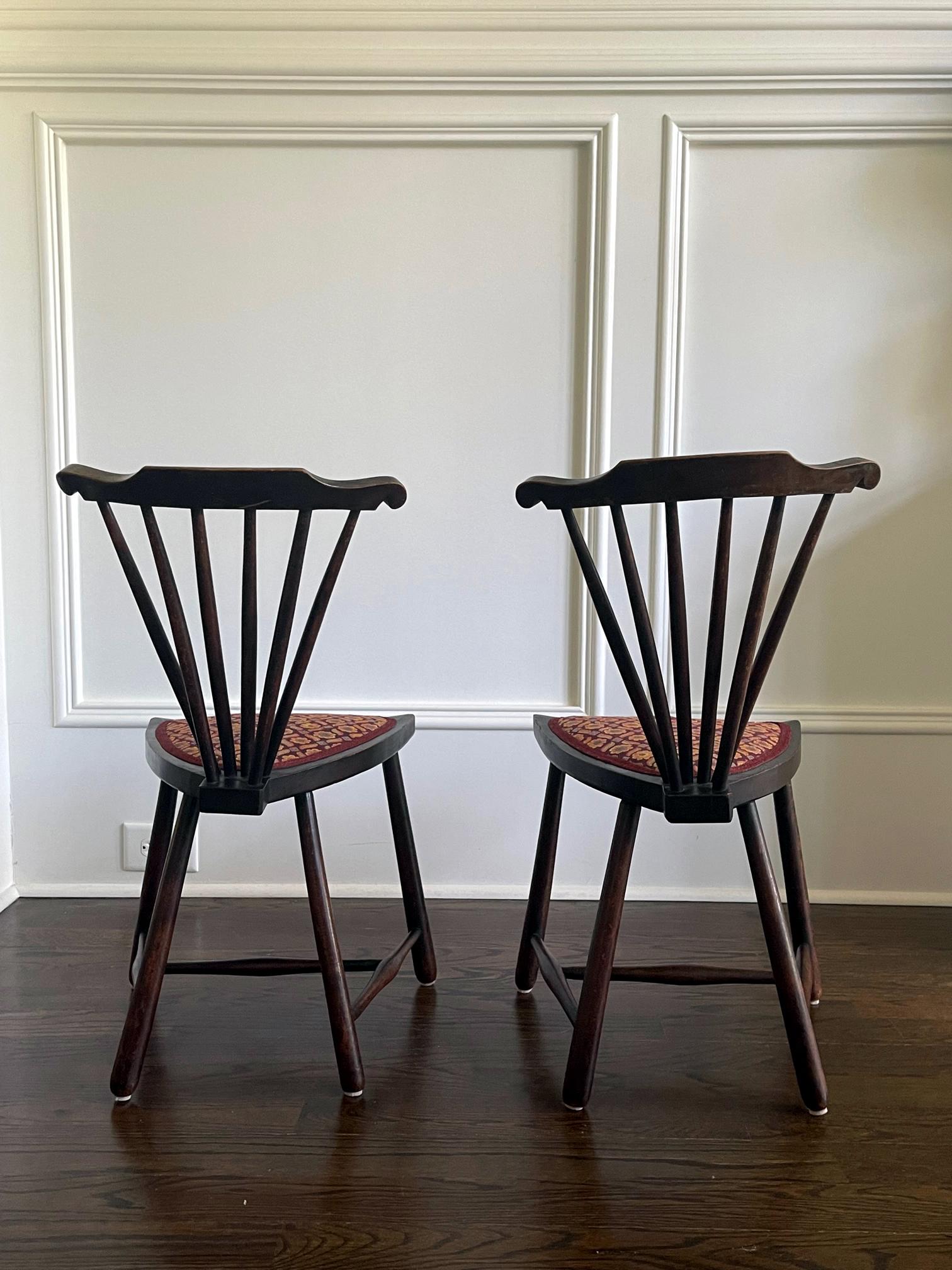 Paire rare de chaises modernes de la Sécession viennoise d'Adolf Loos Bon état - En vente à Atlanta, GA