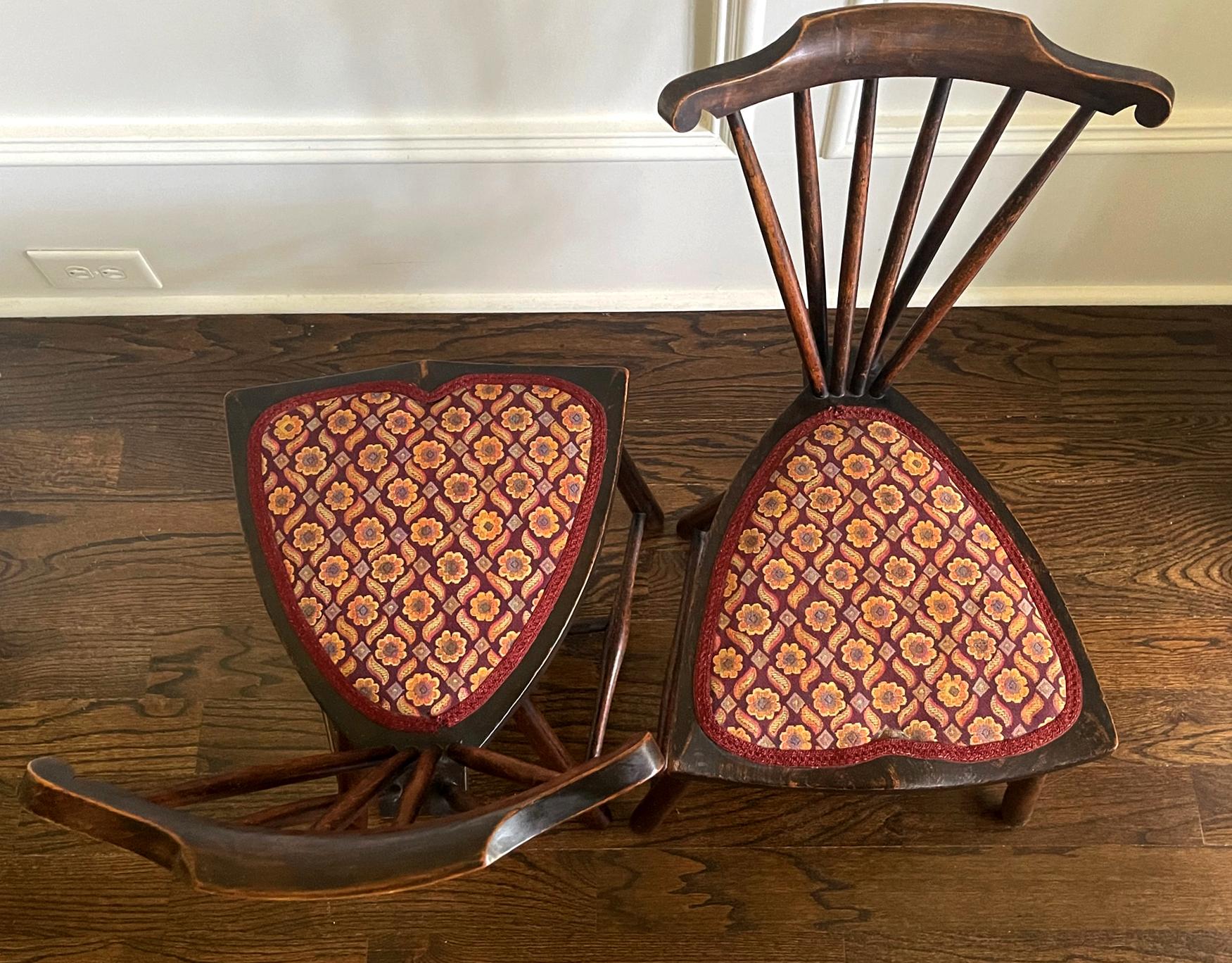 Fabric Rare Pair of Vienna Secession Modern Chairs by Adolf Loos For Sale
