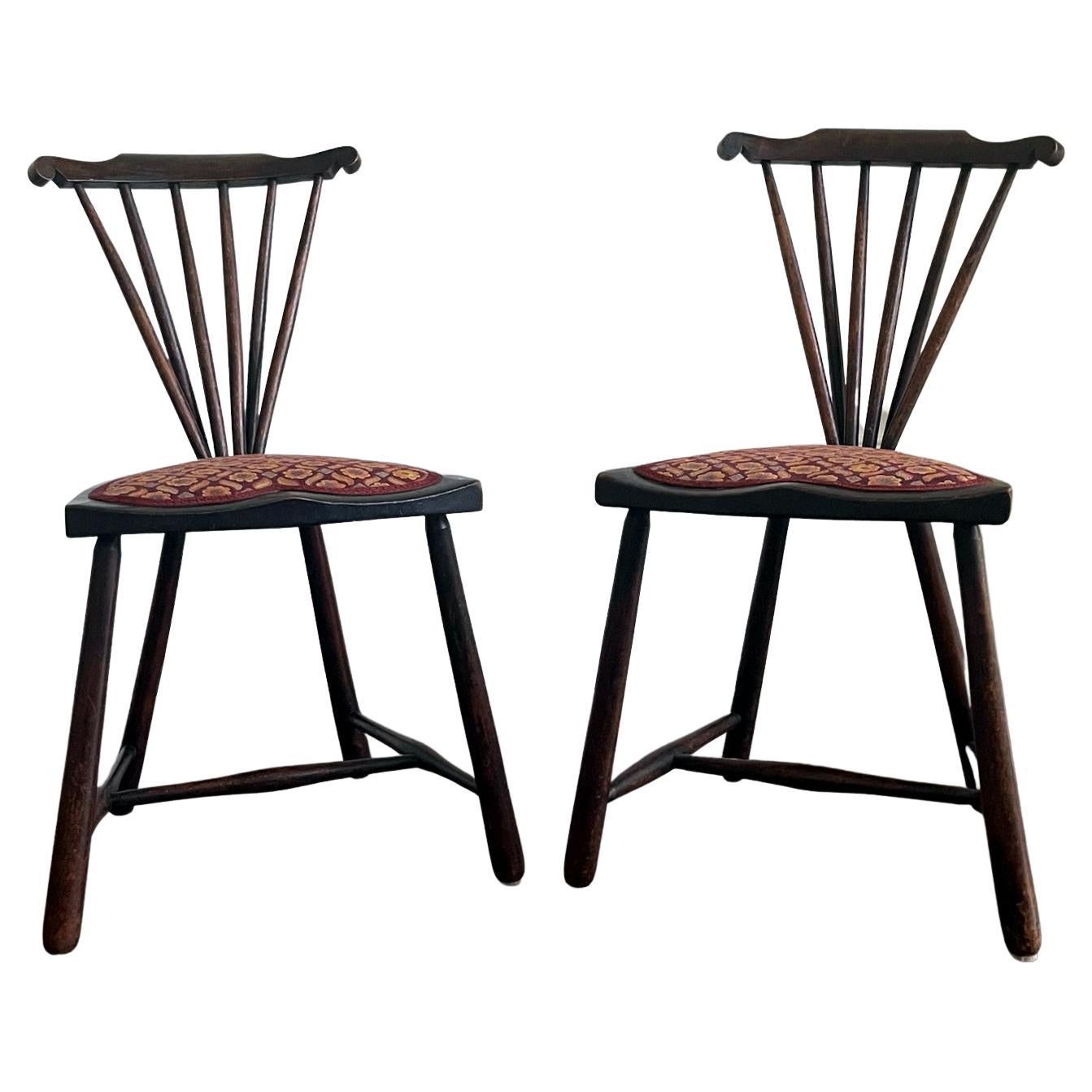 Paire rare de chaises modernes de la Sécession viennoise d'Adolf Loos