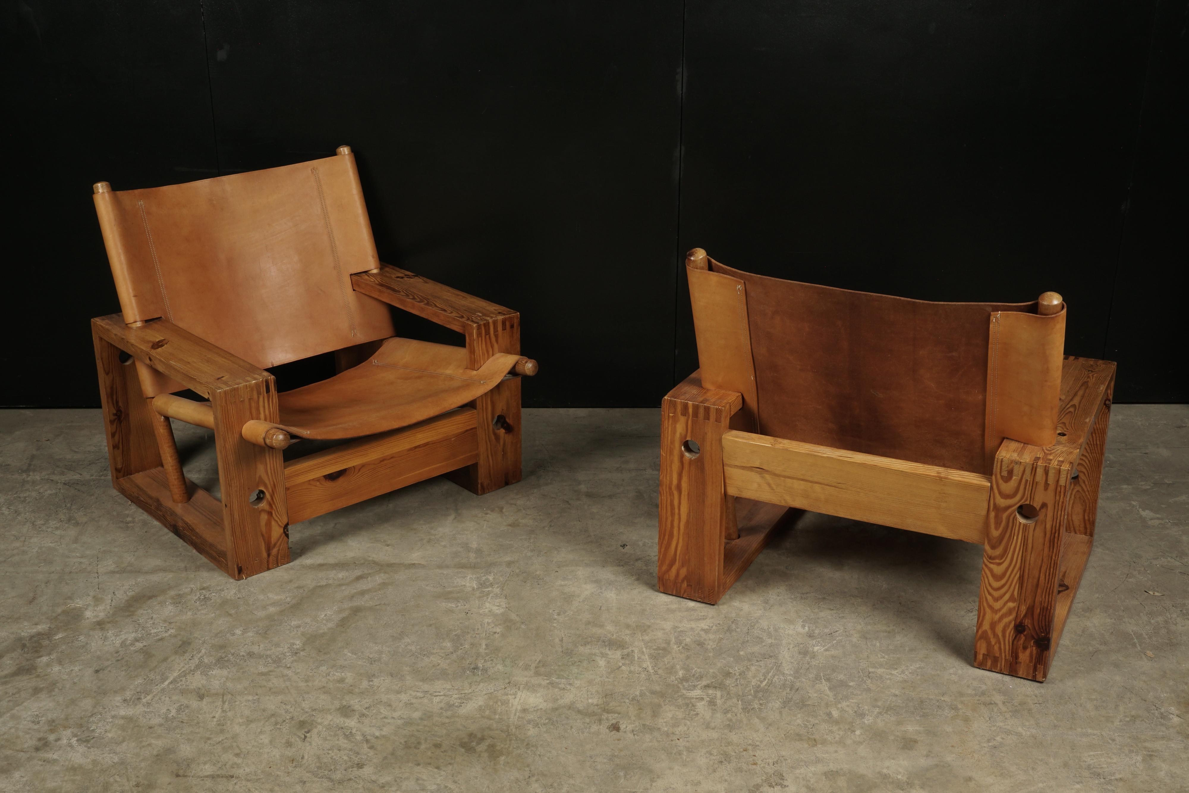 Rare Pair of Vintage Dutch Easy Chairs Designed by Ate Van Apeldoorn, 1970s In Good Condition In Nashville, TN