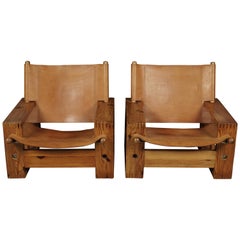 Rare Pair of Vintage Dutch Easy Chairs Designed by Ate Van Apeldoorn, 1970s