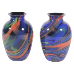 Rare paire de vases vintage Missoni Murano avec livraison gratuite dans le monde entier