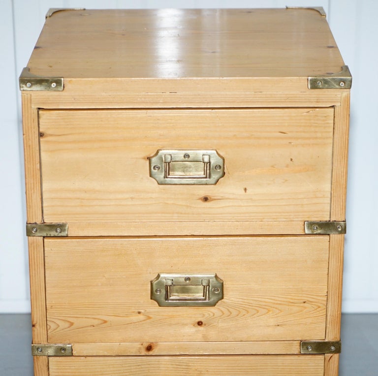 Rare Pair of Vintage Pitch Pine Campaign Drawers Ideal ...