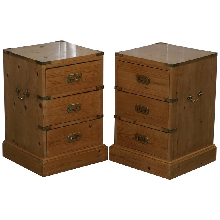 Rare Pair of Vintage Pitch Pine Campaign Drawers Ideal ...