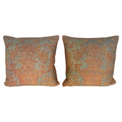 Rare Pair of Vintage Quilted Fortuny Textile Pillows