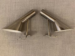 Rare Pair of Vintage Steel AJ Wall Lamps by Louis Poulsen