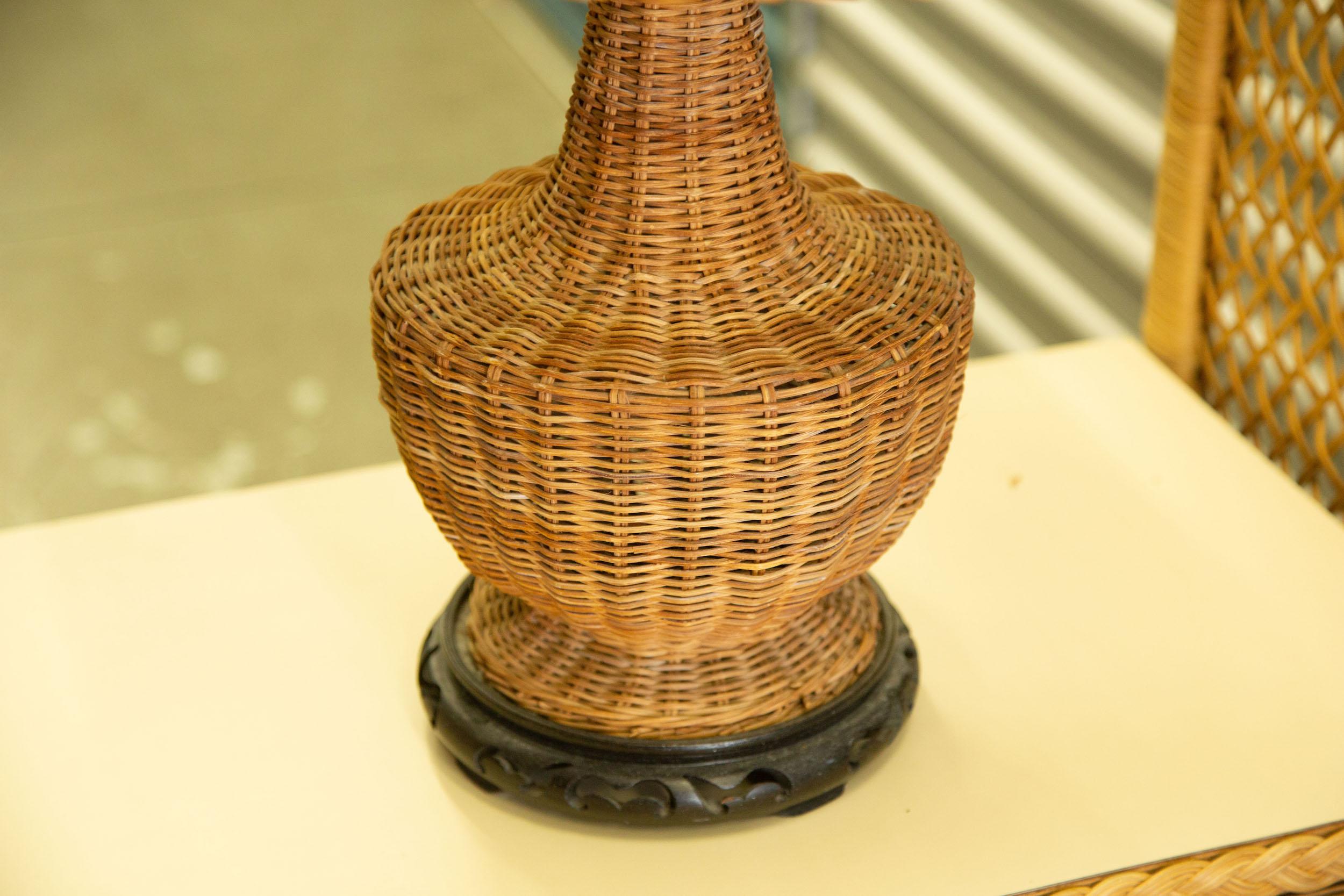 vintage wicker lamps