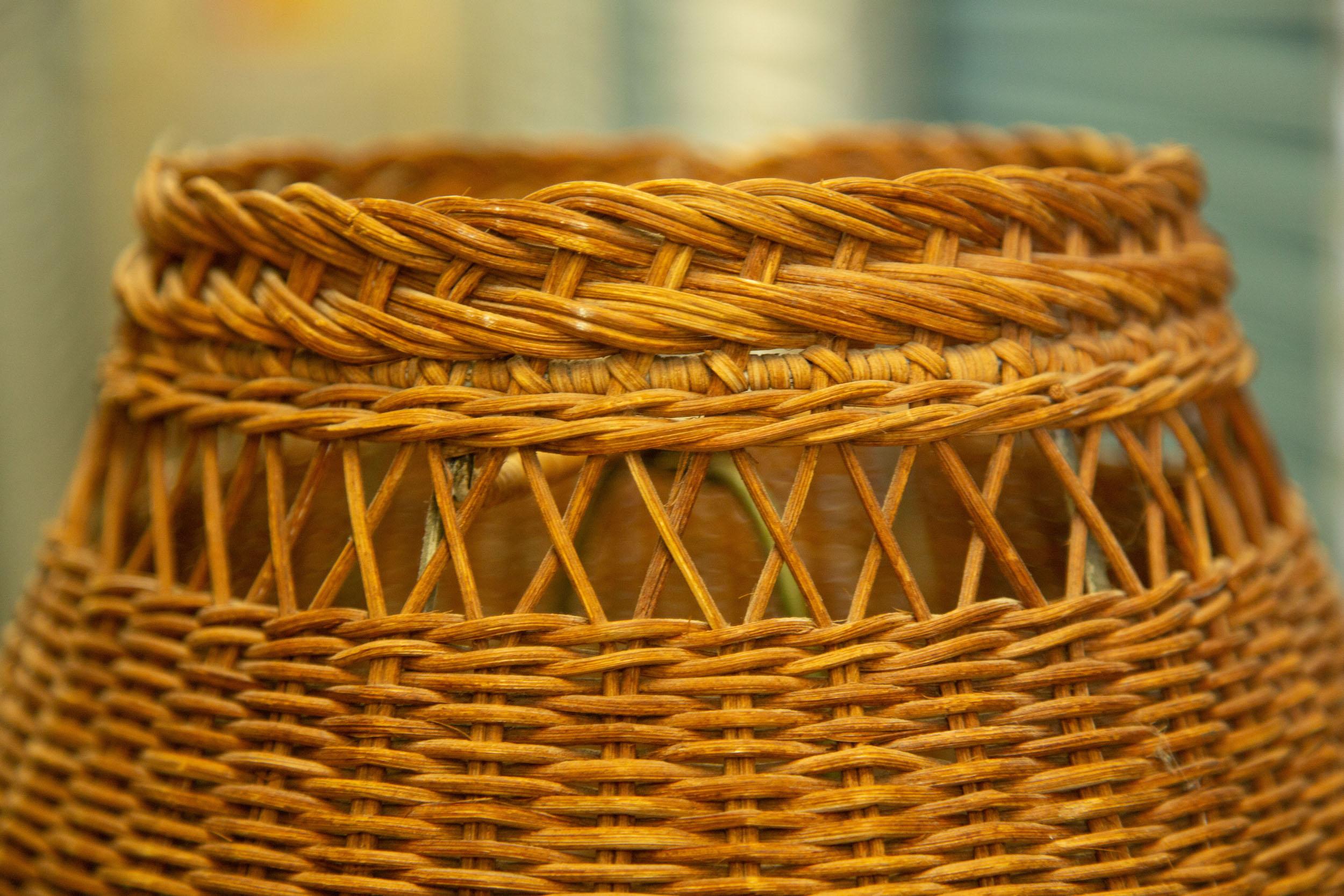 antique wicker lamp