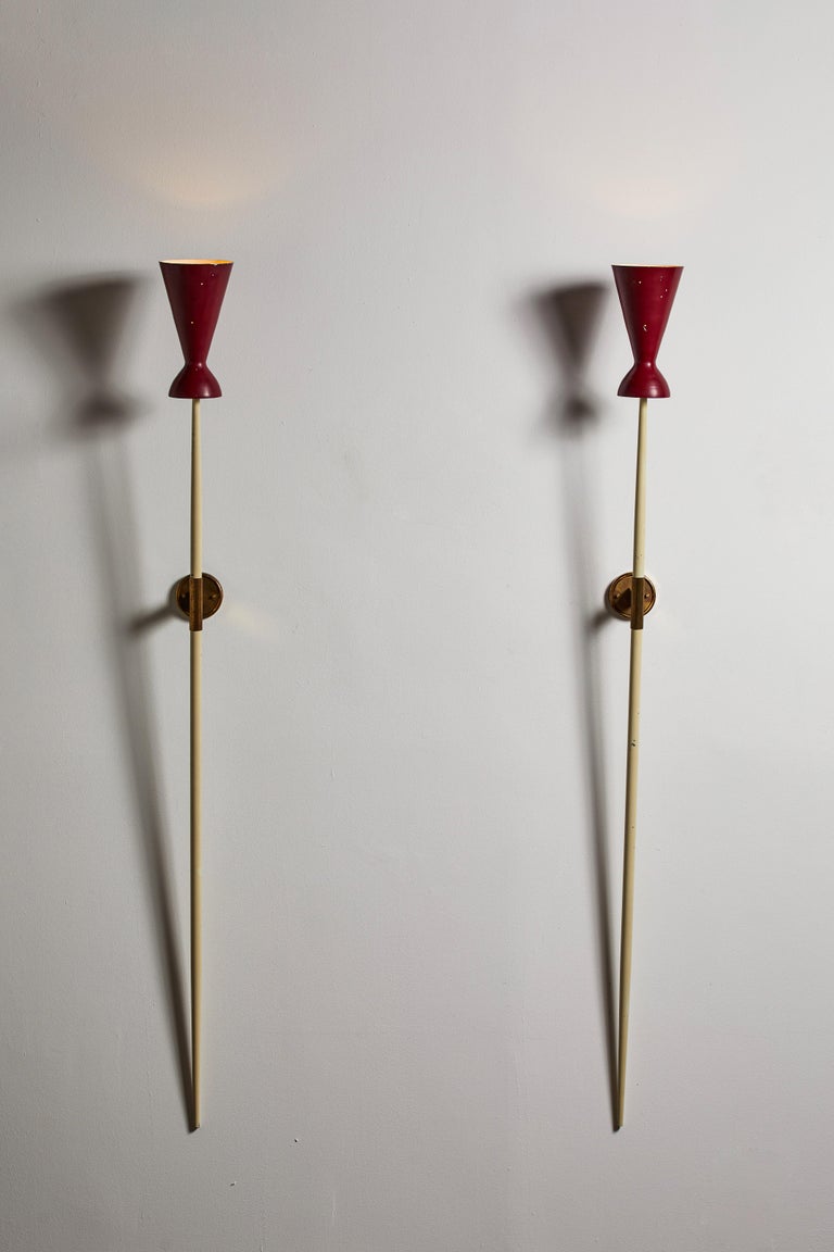 Rare Pair of Wall Lights by Robert Mathieu For Sale at 1stDibs