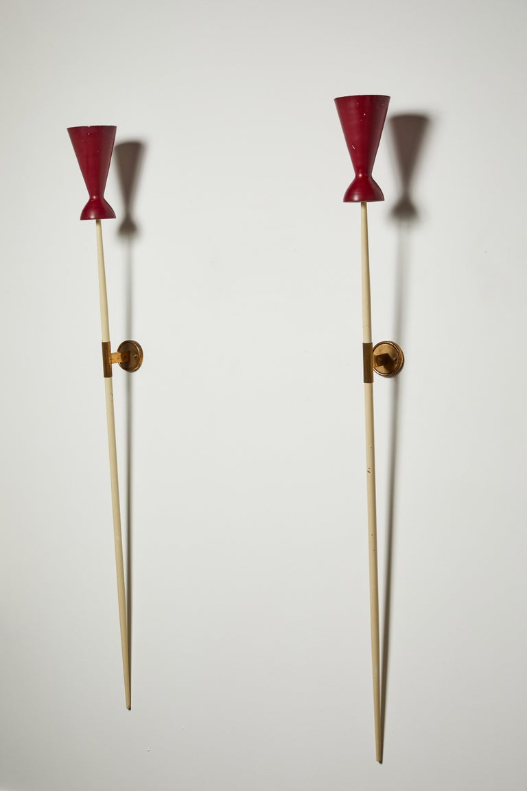 Rare Pair of Wall Lights by Robert Mathieu For Sale at 1stDibs