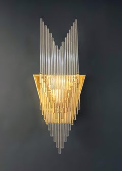 Rare Pair of Waterfall Sconces by Sciolari