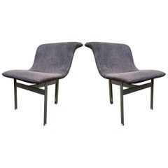Rare Pair of "Wave" Occasional Chairs by Giovanni Offredi for Saporiti Italia