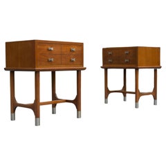 Seltenes Paar Weiman Tische Heirloom Qualität Modernist Ahorn & Messing Nachttische