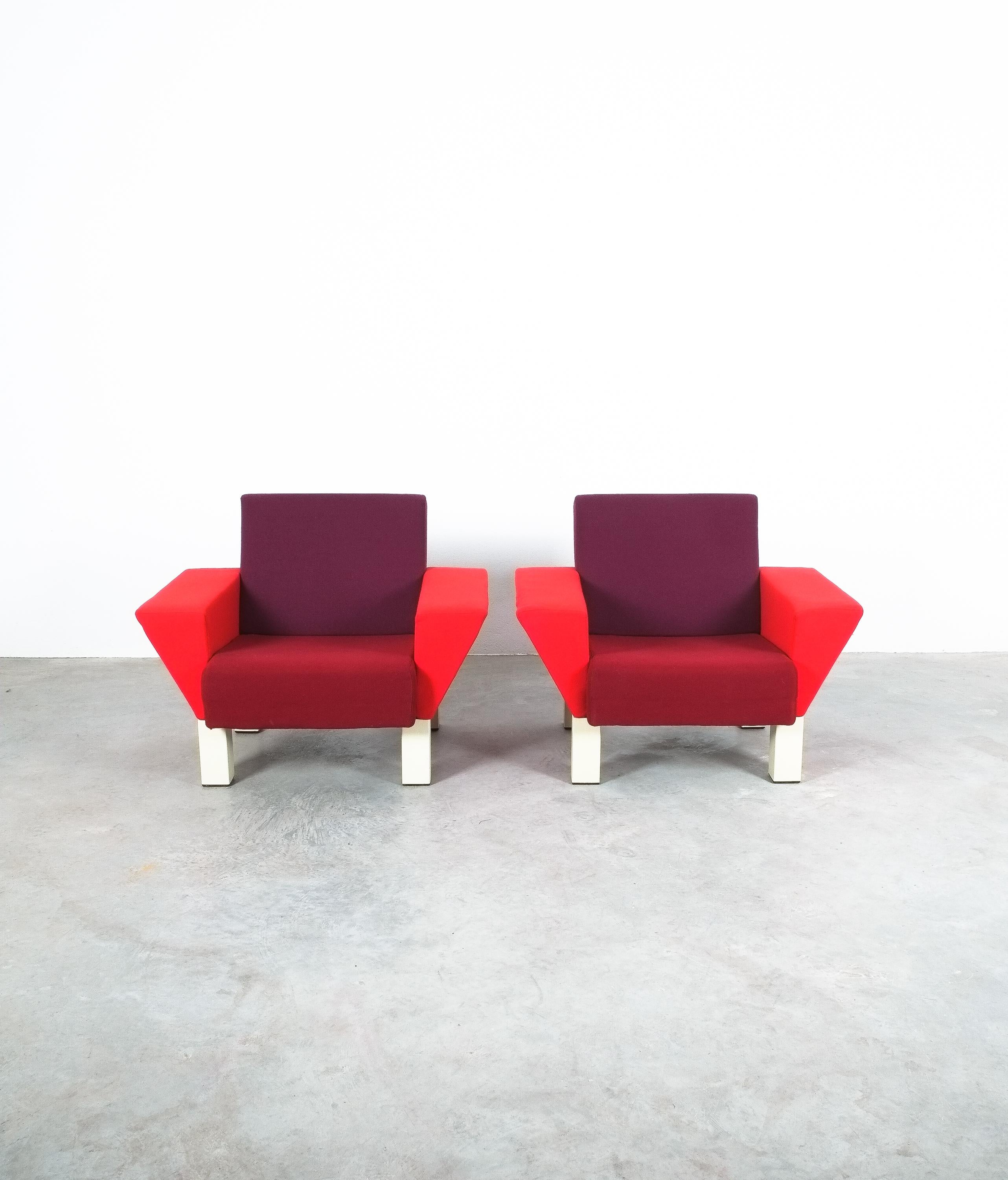 Enameled Westside Armchairs by Ettore Sottsass for Knoll, 1983 Post Modern Original For Sale