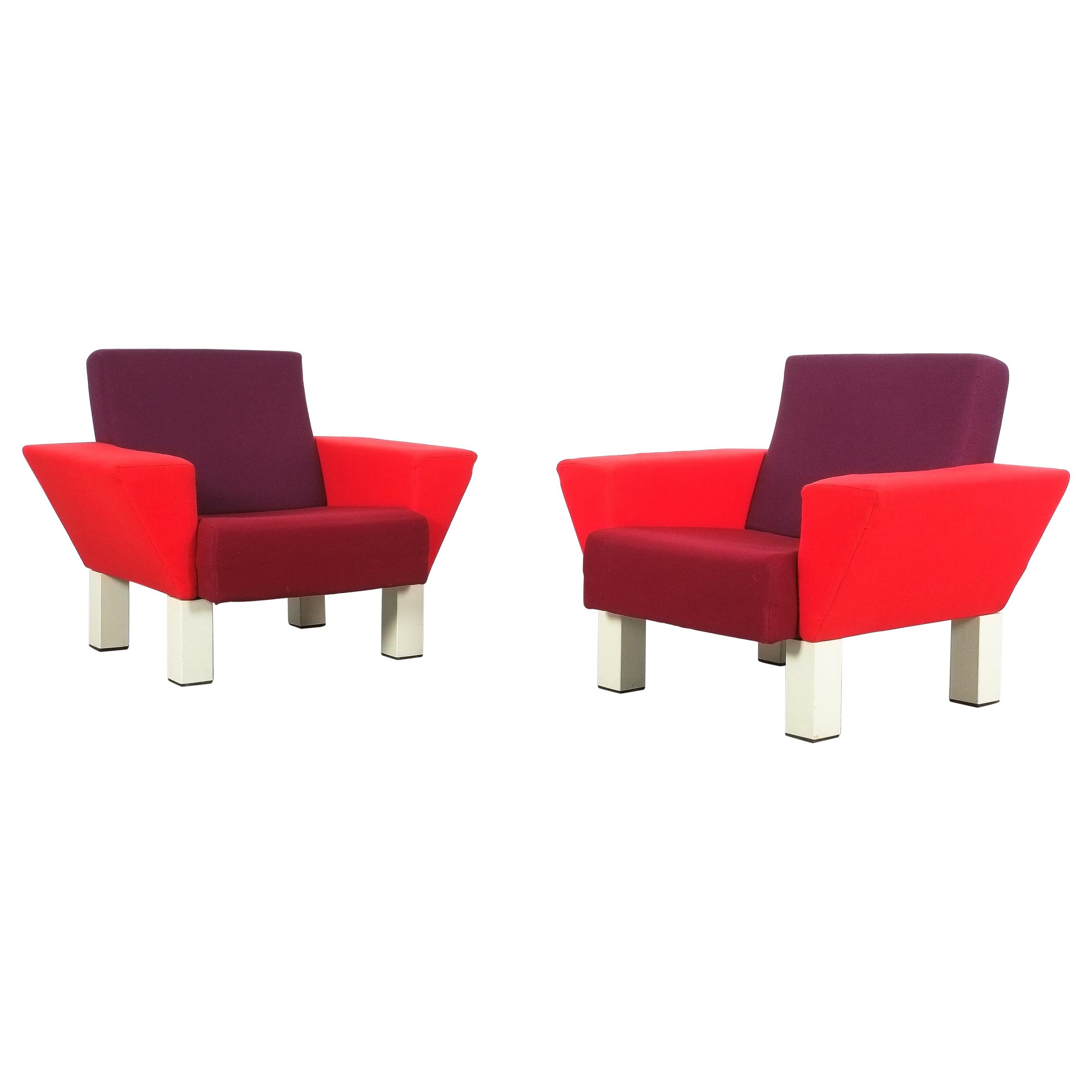 Rare Pair of Westside Armchairs by Ettore Sottsass for Knoll