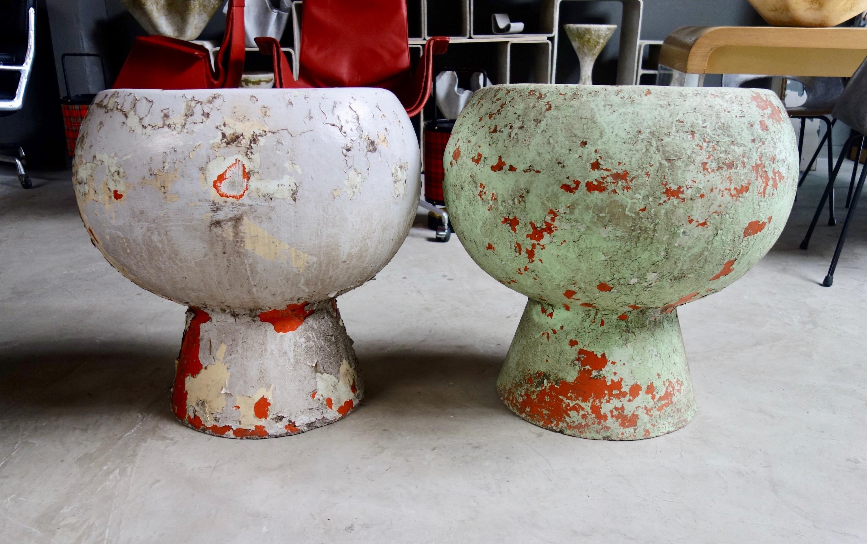 Rare Pair of Willy Guhl Concrete Mushroom Chairs In Excellent Condition In Los Angeles, CA
