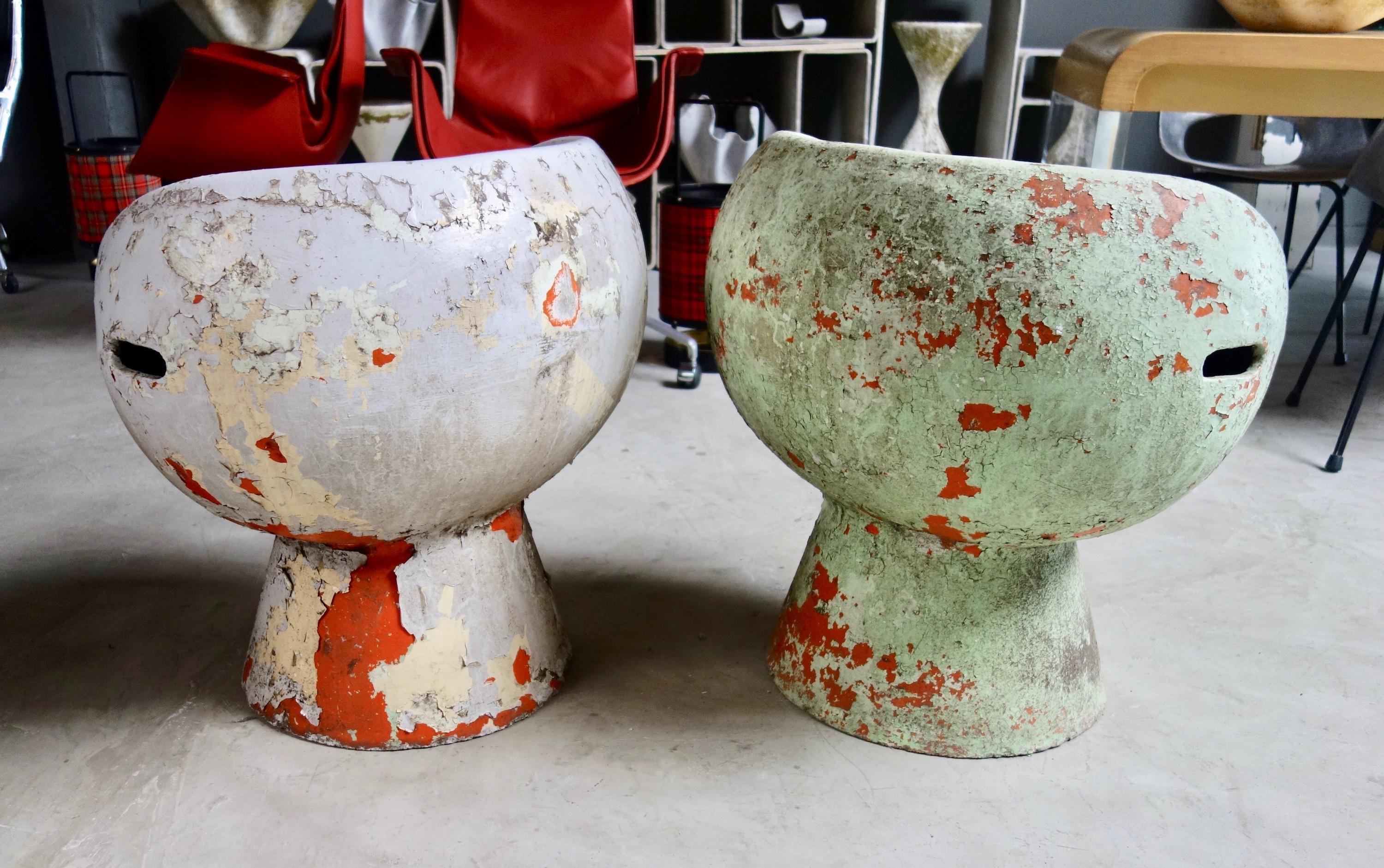 Mid-20th Century Rare Pair of Willy Guhl Concrete Mushroom Chairs