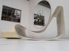 Rara coppia di sedie da giardino Willy Guhl 'Looping' + tavolo, Eternit Svizzera 1954