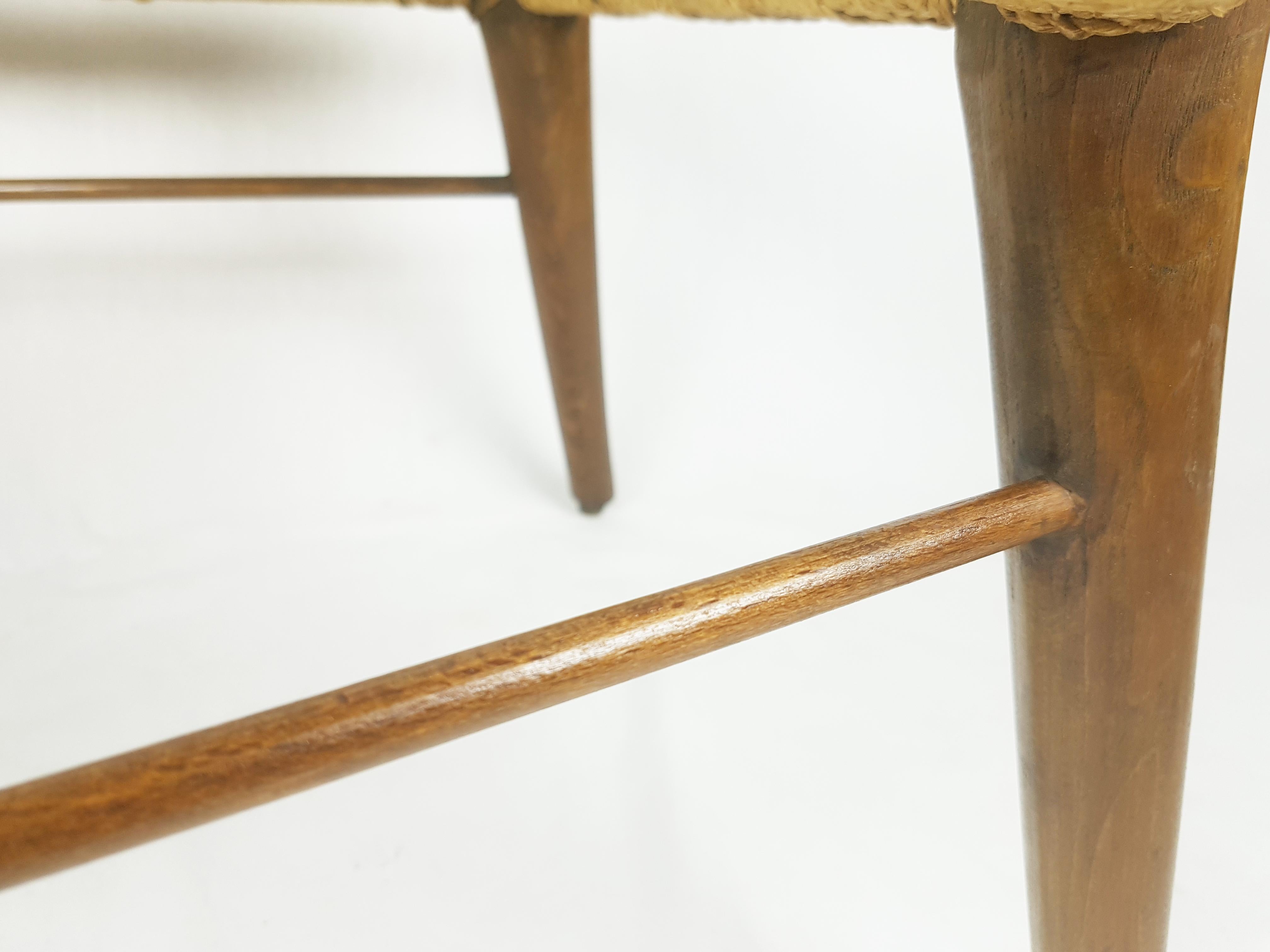 Rara coppia di poltrone in Wood e corda del 1949 di Ico Parisi in vendita 9