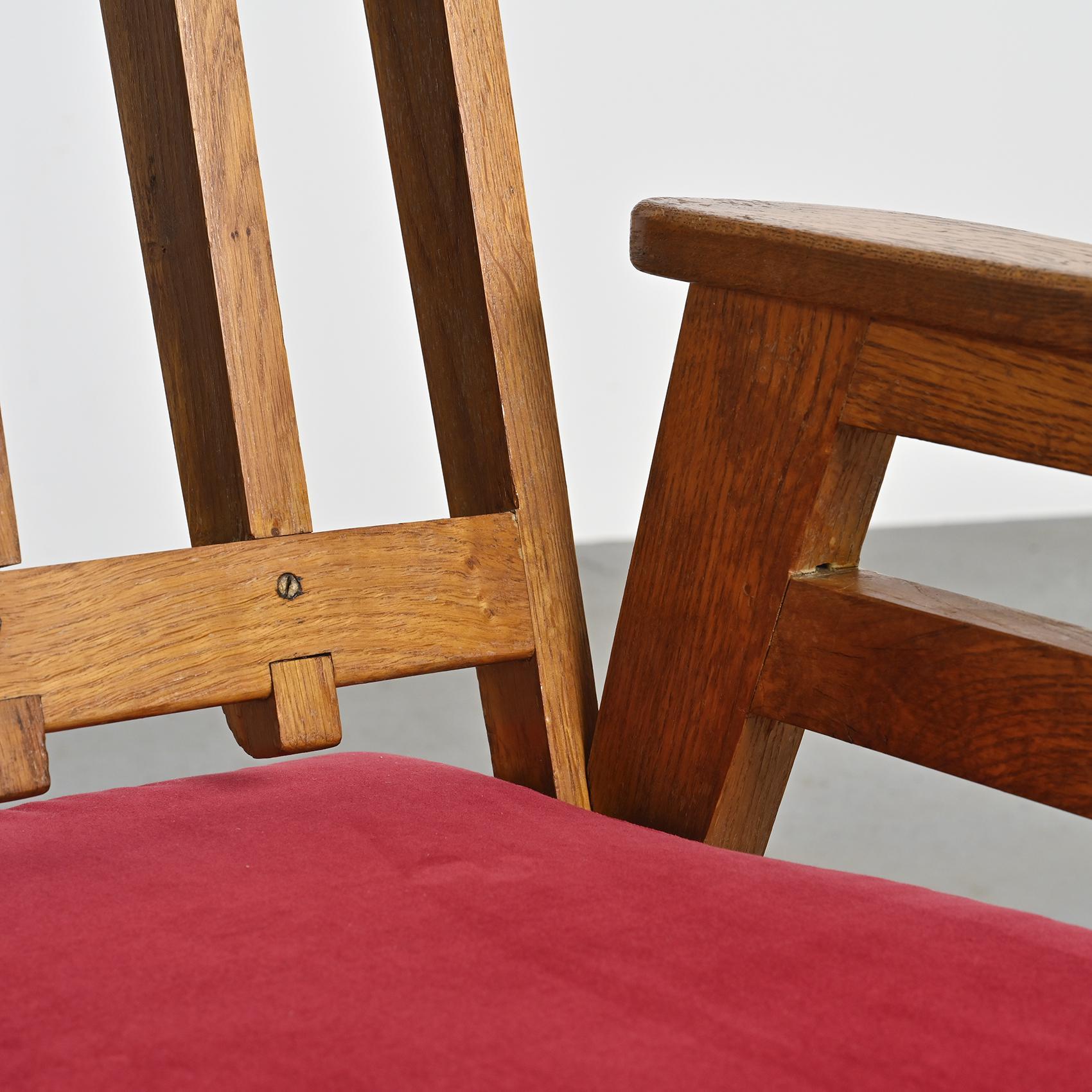 Rare Paire de fauteuils en bois, Henri Jacques Le Même, Megève, vers 1949 en vente 7