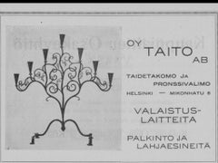 Rare paire de candélabres en fer forgé signés Paavo Tynell pour Taito Oy, Finlande, 1920