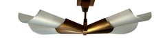 Rare Pair of X-Form Flush Mount, by Max Ingrand for Fontana Arte