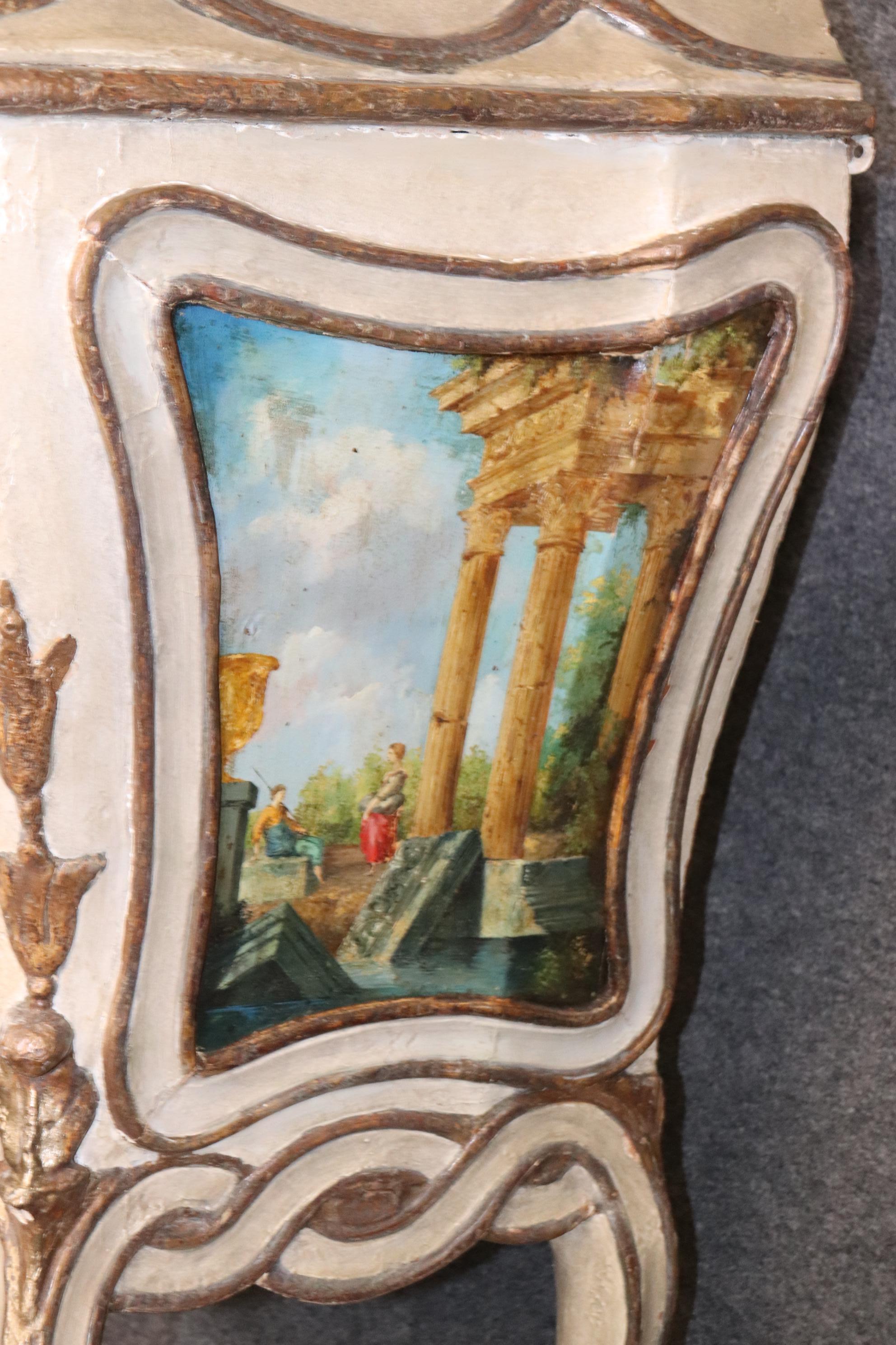 Neoclassical Rare Pair Period 18th Century Paint Decorated  Venetian Commodes Cabinets For Sale
