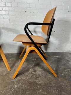 Rare Pair Plywood Arm Chairs by Joe Atkinson for Thonet NY / Modernist